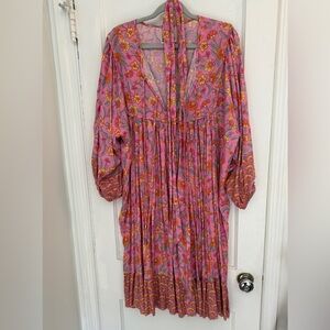 Jaase Boho Pink Midi Dress